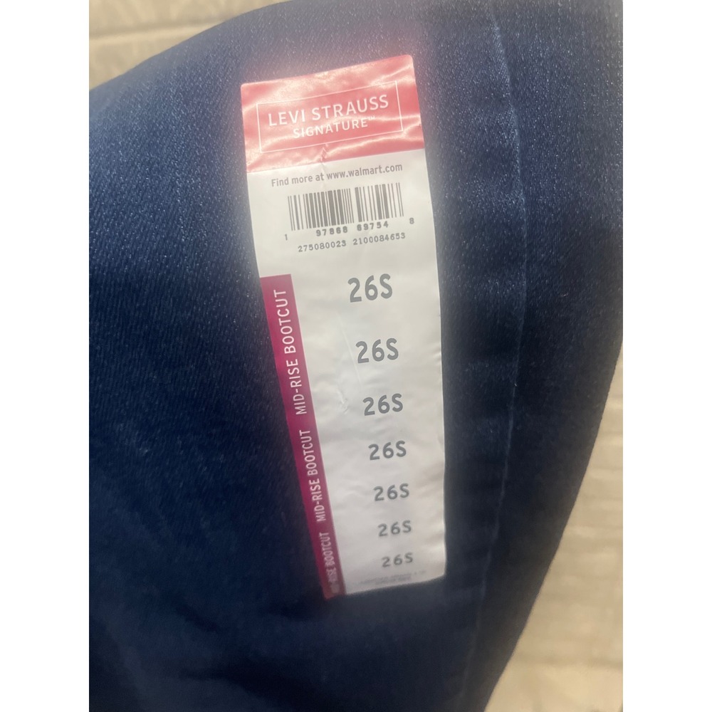 Levi Strauss Signature Womens Mid-Rise Bootcut Jeans Dark Wash Indigo 26w NEW - Picture 3 of 4